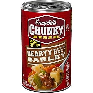 18.8-Oz Campbells Chunky Soup: Hearty Beef and Barley 3 for $2.60 & More w/ S&S