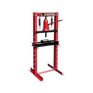 Torin 12-Ton Big Red Steel H-Frame Hydraulic Shop Press w/ Stamping Plates $130 + Free Shipping w/ Prime