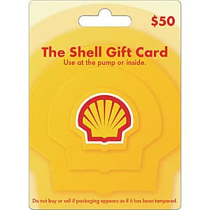 $50 Shell Oil Gift Card $45 + Free S&H
