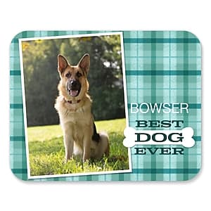 Personalized photo mouse pad with custom image, standard rectangular shape suitable for desktop use.