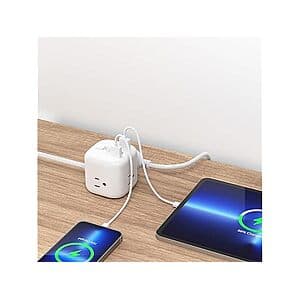 Amazon Basics Power Strip Cube 3-Outlet USB Ports w/ 5' Extension Cord (White) $8 + Free S&H w/ Amazon Prime