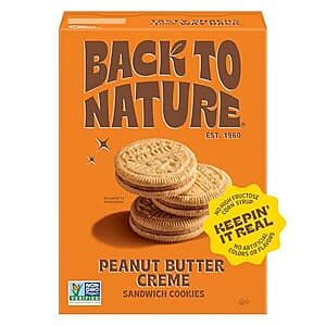 5.5oz Back to Nature Peanut Butter Creme Sandwich Cookies $2.75 w/ Subscribe & Save