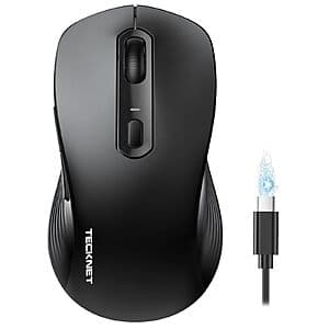TECKNET 4800 DPI Rechargeable Bluetooth Wireless Ergonomic Mouse $8