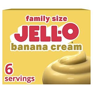 Select Accounts: 5.1-Oz Jell-O Banana Cream Instant Pudding & Pie Filling Mix $1.40 w/ S&S