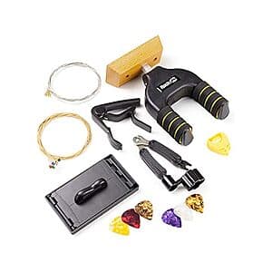 RockJam Guitar Accessory Kit w/ Hanger, Capo, String Winder, Fret Cleaner, & More $4 + Free S&H w/ Amazon Prime
