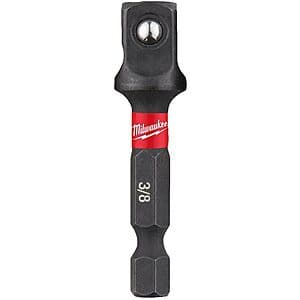 Milwaukee Shockwave Steel Impact Duty 1/4" Hex Shank to 3/8" Square Socket Adapter $3.10