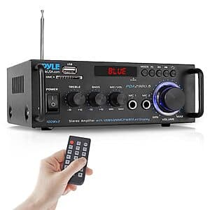 Pyle Wireless Bluetooth Stereo Amplifier Dual Channel Audio Stereo Receiver $23.95