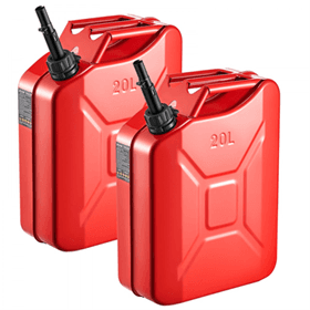 VEVOR 2-Pack 5.3-gal Metal Fuel Jerry Cans w/ Spouts $42 + Free S&H