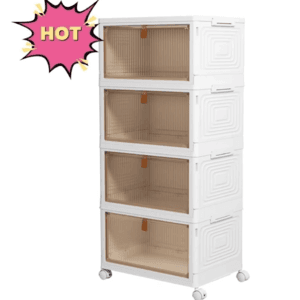 4-Tier 23-Liter Okenten Stackable Plastic Storage Bins w/ Lid & Rolling Wheels $25.65