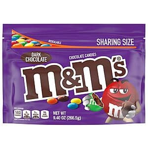 9.4-oz M&M's Chocolate Candies (Dark Chocolate) 2 for $2.25 + Free Store Pickup on $10+