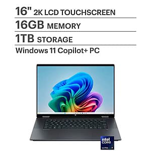HP OmniBook X Flip 2-in-1 Touch Laptop: 16" FHD+ IPS, Ultra 7 256V, 16GB, 1TB SSD $650 + Free Shipping