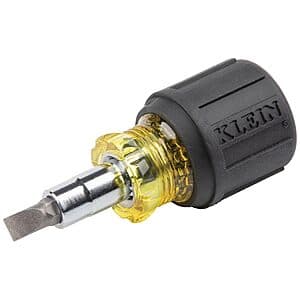 Klein Tools 6-in-1 Multi-Bit Screwdriver Stubby Nut Driver $9