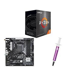 AMD Ryzen 5 5500 CPU + ASRock B450M/AC AM4 mATX Motherboard + Thermal Paste $129.60 + Free Shipping