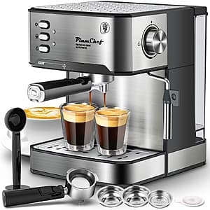 Plum Chef 20 Bar Espresso Machine Coffee Maker w/ Frother Wand $81 + Free Shipping