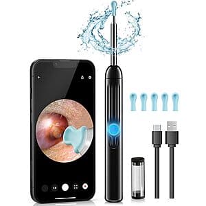 JEGOAT Ear Wax Removal Tool Kit w/ HD Camera and LED Lights $6