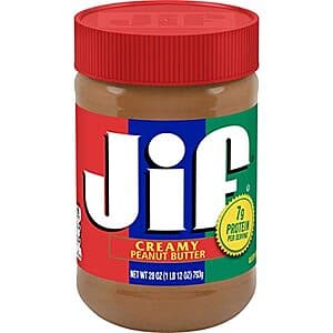 Jif Peanut Butter: 12-Ct 16oz (Extra Crunch) $16.15, 10-Ct 28oz (Creamy) $17.95 w/ Subscribe & Save & More + Free S&H