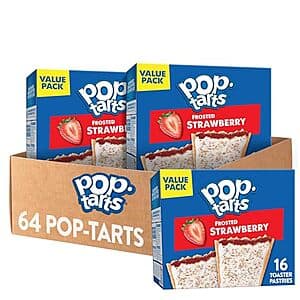 4-pk 16-ct Pop-Tarts Breakfast Toaster Pastries (Frosted Strawberry) 2 for $21.75 w/ S&S + Free S&H