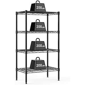 47" Dumos 4-Tier Adjustable Metal Wire Storage Shelves $28