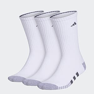 3-Pairs adidas Men's Cushioned Crew Socks (XL, White / Grey / Black) $6.40 + Free S&H