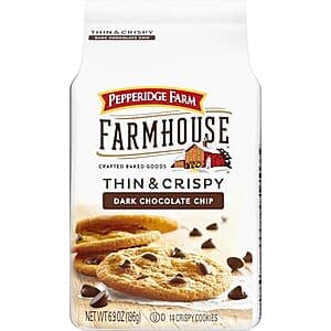 6.9-oz Pepperidge Farm Farmhouse Thin & Crispy Dark Chocolate Chip Cookies $3.15 w/ S&S