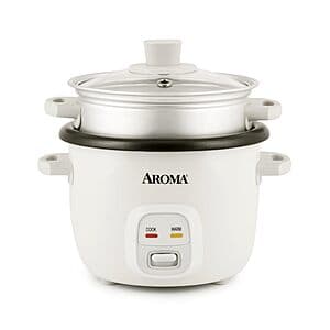 4-Cup Aroma Electric Rice & Grain Cooker w/ Auto Keep Warm (White) $15