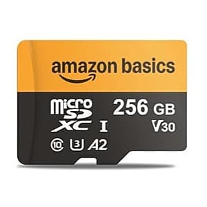 256GB Amazon Basics microSDXC Memory Card w/ Reader Adapter $16.20