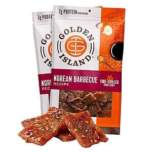 2-Pk 9-Oz Golden Island Fire-Grilled Pork Jerky (Korean Barbecue Recipe) $13.65 w/ S&S