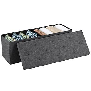 43" EDX Multi-Functional Folding Storage Ottoman Bench (Grey) $29