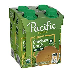 4-Pack 8-Oz Pacific Foods Low Sodium Organic Free-Range Chicken Broth $2.35 w/ Subscribe & Save