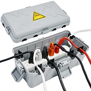 Hrensaw Outdoor Weatherproof Electrical Box w/ 6 Cord Entry (10.6" x 5.5" x 4.5") $10