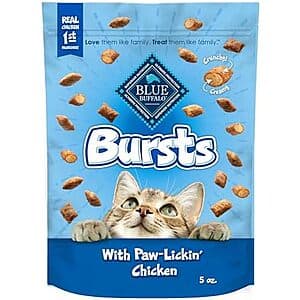 5-Oz Blue Buffalo Bursts Crunchy & Creamy Cat Treats (Paw-Lickin' Chicken) $1.80 w/ S&S