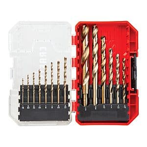 14-Piece Craftsman Drill Bit Set w/ Gold Oxide Coating $10