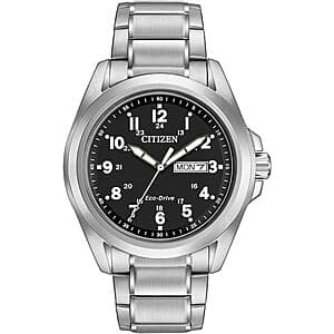 43mm Citizen Men's Eco-Drive Weekender Garrison Field Watch (Black Dial) $147 + Free S&H