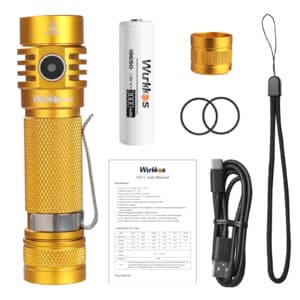 Wurkkos TLF Golden WK03 1200lm USB-C Rechargeable 18650 EDC Light w/ Battery $16.80 + $4 S/H