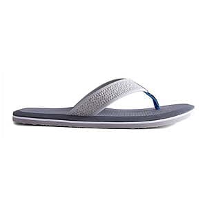 No Boundaries Men's Ocean Flip Flops in gray or tan with textured sole and minimal design.
