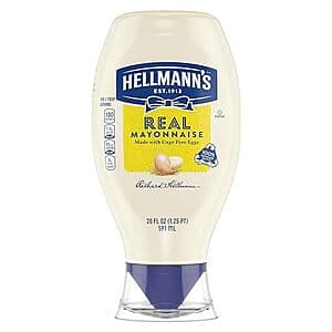 20-Oz Hellmann's or Best Foods Real Mayonnaise Real Mayo Squeeze Bottle $3