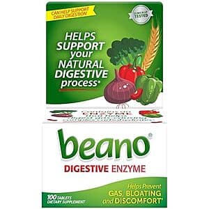 100-Count Beano Digestive Enzyme Tablets (Unflavored) $5.40 w/ Subscribe & Save