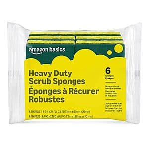 6-Pk Amazon Basics Scrub Sponges (Heavy Duty) $2.25 w/ S&S