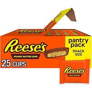 25-Count 0.55-Oz Reese's Milk Chocolate Snack Size Peanut Butter Cups Pantry Pack $5.25 w/ Subscribe & Save