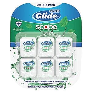 6-Pack 40-M Oral-B Glide Dental Floss (Scope Flavor) $10.15 w/ Subscribe & Save