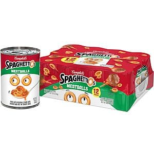 12-Pack 15.6-Oz Campbell's SpaghettiOs Canned Pasta with Meatballs $8.70 & More w/ Subscribe & Save