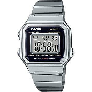Men's Casio Chronograph Classic Digital Watch w/ Illuminator Light (Silver) $24