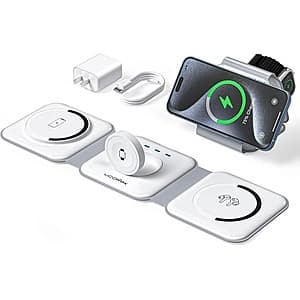 UCOMX 3-in-1 Foldable Magnetic Wireless Charging Station for Apple Devices $8 + Free S&H w/ Prime