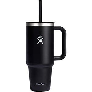 40-Oz Hydro Flask All Around Stainless Steel Insulated Travel Tumbler (Black) $24.65