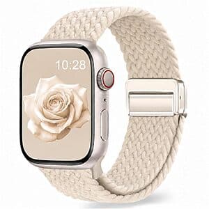 Evie Bank Braided Nylon Sport Band for Apple Watch w/ Magnetic Clasp (Various) $5