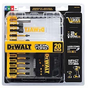 20-Piece DeWalt FlexTorq Assorted Screwdriving Bit Set $15 + Free Store Pickup