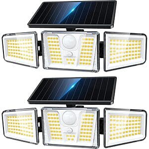 Prime Members: 2-Pk KOOPER 3-Head Solar Motion Sensor Flood Lights $16 + Free S&H