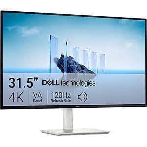 31.5" Dell 32 Plus 4K 120Hz 16:9 VA Freesync Premium Monitor (S3225QS) $280 + Free Shipping