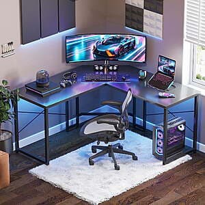 51" Casacomoda L Shaped Reversible Computer Desk (Carbon Fiber Black) $45 & More + Free S&H