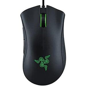 Razer DeathAdder Essential Ergonomic Wired Gaming Mouse (Black) $15
